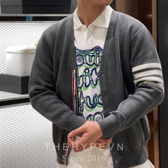 THOM BROWNE CARDIGAN - Áo khoác TB Merino (Xám Đậm) [Mirror quality]