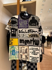 Áo Thun Louis Vuitton LV Fanzine Motif Printed Cotton [Mirror Quality]