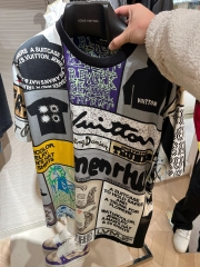 Áo Thun Louis Vuitton LV Fanzine Motif Printed Cotton [Mirror Quality]