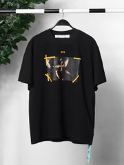 Áo Thun Off-White Arrow Caravaggio Mercy Yellow Line (Black) [Mirror Quality]