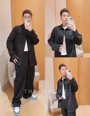 Quần Louis Vuitton Monogram Blended Fabrics Cotton Logo (Black) [Mirror Quality]