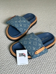 Dép Louis Vuitton Pool Pillow Flat Comfort Mule (Blue) [Mirror Quaity]
