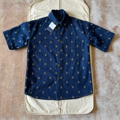 ÁO SƠ MI LOUIS VUITTON LV SIGNATURE GOLD MONOGRAM BLASON JACKET (BLUE DENIM)