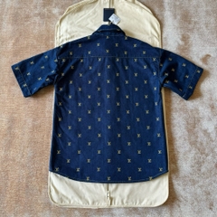 ÁO SƠ MI LOUIS VUITTON LV SIGNATURE GOLD MONOGRAM BLASON JACKET (BLUE DENIM)