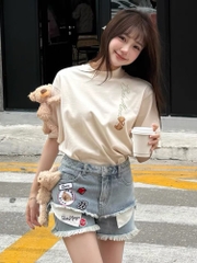 13DE MARZO TEE - Áo Thun Macaron Logo (White) Best Quality