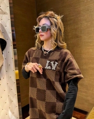 Áo Thun Louis Vuitton LV Damier (Sienna) [Mirror Quality]