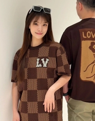 Áo Thun Louis Vuitton LV Damier (Sienna) [Mirror Quality]