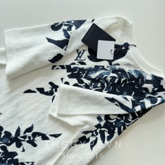 Áo Thun Louis Vuitton LV FLower Motif Ribbed Collar (White) [Mirror Quality]