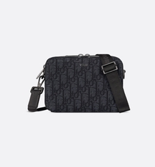Túi Dior Pouch with Strap Black Oblique [Mirror Quality]