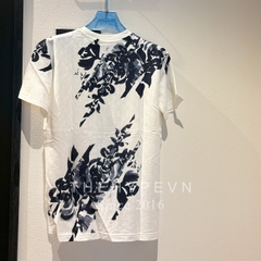 Áo Thun Louis Vuitton LV FLower Motif Ribbed Collar (White) [Mirror Quality]