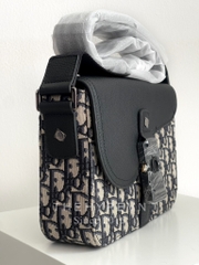 Túi Dior Beige and Black Dior Oblique Jacquard and Black Grained Calfskin (Black) [Mirror Quality]