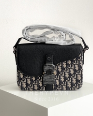 Túi Dior Beige and Black Dior Oblique Jacquard and Black Grained Calfskin (Black) [Mirror Quality]