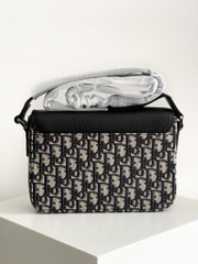 Túi Dior Beige and Black Dior Oblique Jacquard and Black Grained Calfskin (Black) [Mirror Quality]