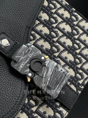 Túi Dior Beige and Black Dior Oblique Jacquard and Black Grained Calfskin (Black) [Mirror Quality]