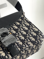 Túi Dior Beige and Black Dior Oblique Jacquard and Black Grained Calfskin (Black) [Mirror Quality]