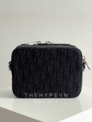 Túi Dior Pouch with Strap Black Oblique [Mirror Quality]