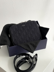 Túi Dior Pouch with Strap Black Oblique [Mirror Quality]