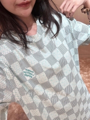 Áo Thun Louis Vuitton LV Damier Monogram (Blue-Green) [Mirror Quality]