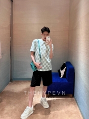 Áo Thun Louis Vuitton LV Damier Monogram (Blue-Green) [Mirror Quality]
