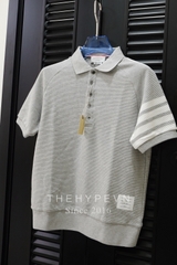 ÁO POLO THOM BROWNE TB OTTOMAN 4 BAR SADDLE (GREY)