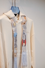 Áo Hoodie 13De Marzo Space Image Scarf (Beige) Best Quality