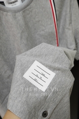 Áo Thun Thom Browne TB Emblem Grosgrain (Grey) [Mirror Quality]