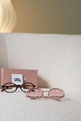 Kính Râm Miu Miu Logo Oval (Pink Gold) [Mirror Quality]