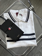 Áo Polo Gucci GC Cotton Print ( White) [Mirror Quality]