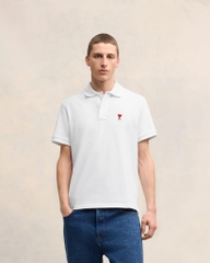 ÁO POLO AMI PARIS SMALL HEART LOGO COTTON (WHITE)