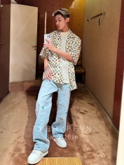 ÁO SƠ MI LOUIS VUITTON LV PRINTED SILK COLOR MONOGRAM JACKET (CREAM)