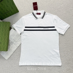 Áo Polo Gucci GC Cotton Print ( White) [Mirror Quality]