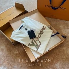 Áo Thun Louis Vuitton Embroidered Short-Sleeved (White) [Mirror Quality]
