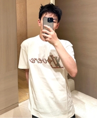 Áo Thun Louis Vuitton Embroidered Short-Sleeved (White) [Mirror Quality]