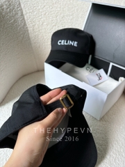 CELINE CAP- Mũ Lưỡi Trai Celine Logo Chữ Thêu (Black) [MIRROR QUALITY]