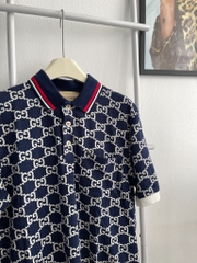 Áo Polo Gucci Jersey Jacquard (Navy) [Mirror Quality]