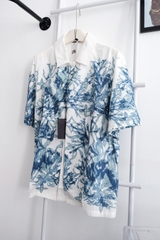 Áo Sơ Mi Louis Vuitton Graphic Short-Sleeved Cotton ( White) [Mirror Quality]