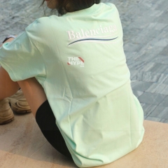 BALENCIAGA TEE - Áo BLCG Wave Embroidered Logo (Mint) [MIRROR QUALITY]