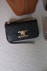 TÚI CELINE CLAUDE IN TRIOMPHE CANVAS AND CALFSKIN (TAN) [MIRROR QUALITY]