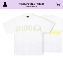 Áo Thun Balenciaga Tape Type Logo Printed (White) [MIRROR QUALITY]
