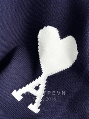 ÁO SWEATER AMI PARIS BIG HEART LOGO (NAVY)