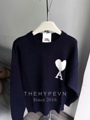 ÁO SWEATER AMI PARIS BIG HEART LOGO (NAVY)
