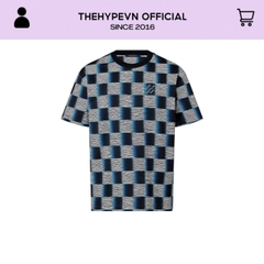 Áo Thun Louis Vuitton LV Damier Short-Sleeved (Dark Night Blue) [Mirror Quality]