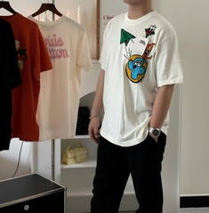 LOUIS VUITTON TEE - Áo LV Monogram Comics Intarsia Short-Sleeved Crewneck (White) [Mirror Quality]