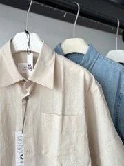 ÁO SƠ MI AMI PARIS STITCHING POCKET (NEUTRAL)