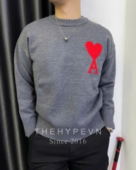 ÁO SWEATER AMI PARIS BIG HEART MERINO WOOL (GREY)