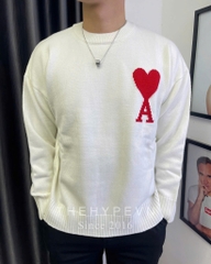 ÁO SWEATER AMI PARIS BIG HEART MERINO WOOL (WHITE)