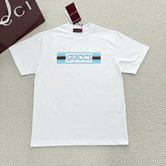 ÁO THUN GUCCI GC LOGO SS25 BLUE (WHITE)