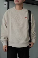 ÁO SWEATER AMI PARIS SWEATSHIRT HEART (BEIGE)