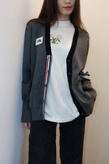ÁO CARDIGAN THOM BROWNE TB 2 IN 1 HALF (GRAY BLACK)