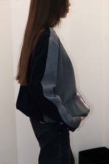 ÁO CARDIGAN THOM BROWNE TB 2 IN 1 HALF (GRAY BLACK)